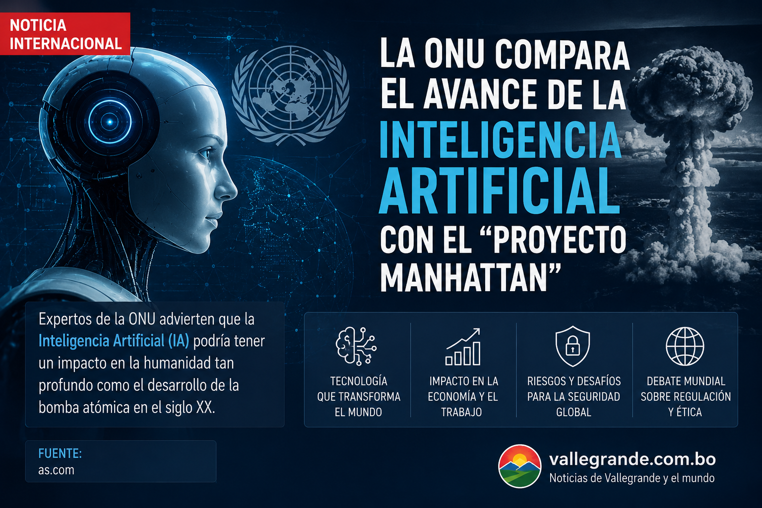 La ONU compara el avance de la Inteligencia Artificial con el “Proyecto Manhattan”