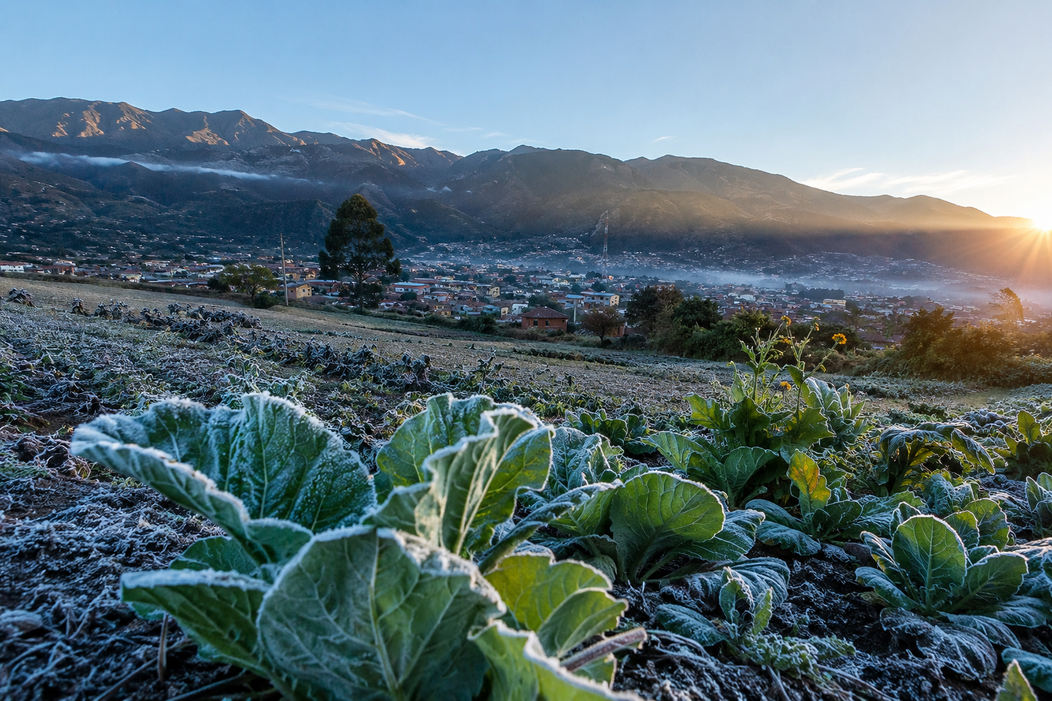 Productores de Vallegrande se preparan ante posibles heladas por fuerte descenso de temperaturas